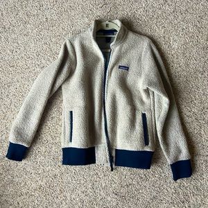 Patagonia lightweight jacket tan navy womens sizes Medium
